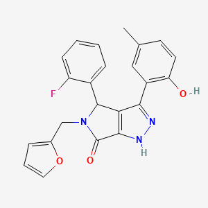 4-(2-fluorophenyl)-5-(furan-2-ylmethyl)-3-(2-hydroxy-5-methylphenyl)-4,5-dihydropyrrolo[3,4-c]pyrazol-6(1H)-one