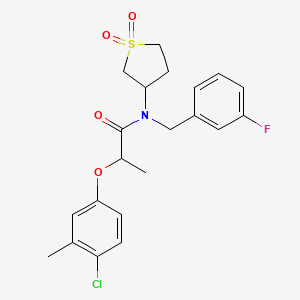 2-(4-chloro-3-methylphenoxy)-N-(1,1-dioxidotetrahydrothiophen-3-yl)-N-(3-fluorobenzyl)propanamide