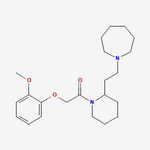 molecular formula C22H34N2O3 B11395284 1-{2-[2-(Azepan-1-yl)ethyl]piperidin-1-yl}-2-(2-methoxyphenoxy)ethanone 