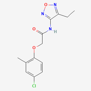 molecular formula C13H14ClN3O3 B11395290 2-(4-chloro-2-methylphenoxy)-N-(4-ethyl-1,2,5-oxadiazol-3-yl)acetamide 