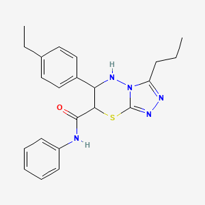 molecular formula C22H25N5OS B11395294 6-(4-ethylphenyl)-N-phenyl-3-propyl-6,7-dihydro-5H-[1,2,4]triazolo[3,4-b][1,3,4]thiadiazine-7-carboxamide 