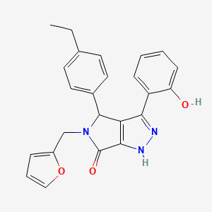 molecular formula C24H21N3O3 B11395298 4-(4-ethylphenyl)-5-(furan-2-ylmethyl)-3-(2-hydroxyphenyl)-4,5-dihydropyrrolo[3,4-c]pyrazol-6(1H)-one 