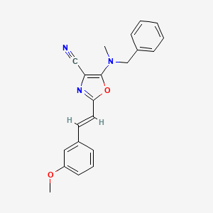 5-[benzyl(methyl)amino]-2-[(E)-2-(3-methoxyphenyl)ethenyl]-1,3-oxazole-4-carbonitrile