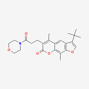 molecular formula C24H29NO5 B11395342 3-tert-butyl-5,9-dimethyl-6-[3-(morpholin-4-yl)-3-oxopropyl]-7H-furo[3,2-g]chromen-7-one 