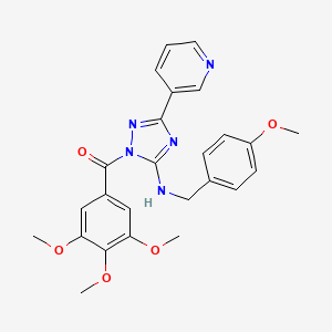 (5-((4-methoxybenzyl)amino)-3-(pyridin-3-yl)-1H-1,2,4-triazol-1-yl)(3,4,5-trimethoxyphenyl)methanone