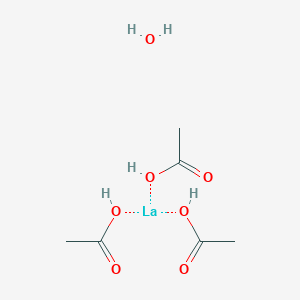 molecular formula C6H11LaO7 B1139536 LANTHANUM ACETATE HYDRATE CAS No. 100587-90-4