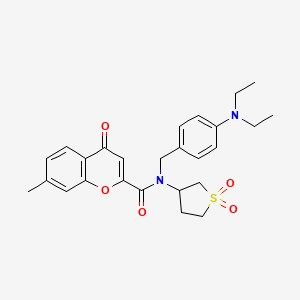 N-[4-(diethylamino)benzyl]-N-(1,1-dioxidotetrahydrothiophen-3-yl)-7-methyl-4-oxo-4H-chromene-2-carboxamide