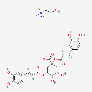 molecular formula C30H37NO13 B1139537 Choline (1alpha,3alpha,4alpha,5beta)-1,3-bis(3,4-dihydroxycinnamoyloxy)-4,5-dihydroxycyclohexanecarboxylate CAS No. 100018-95-9