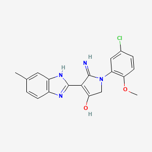 5-Amino-1-(5-chloro-2-methoxyphenyl)-4-(6-methyl-1H-1,3-benzodiazol-2-YL)-2,3-dihydro-1H-pyrrol-3-one