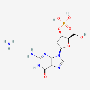 molecular formula C10H17N6O7P B1139538 [(2R,3S,5R)-5-(2-氨基-6-氧代-1H-嘌呤-9-基)-2-(羟甲基)氧杂环-3-基] 二氢磷酸;氮烷 CAS No. 102783-49-3