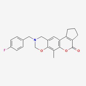 9-(4-fluorobenzyl)-6-methyl-2,3,9,10-tetrahydro-8H-cyclopenta[3,4]chromeno[6,7-e][1,3]oxazin-4(1H)-one