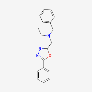 molecular formula C18H19N3O B11395386 N-benzyl-N-[(5-phenyl-1,3,4-oxadiazol-2-yl)methyl]ethanamine 