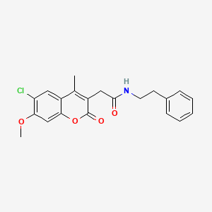 2-(6-chloro-7-methoxy-4-methyl-2-oxo-2H-chromen-3-yl)-N-(2-phenylethyl)acetamide