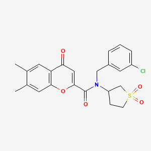 N-(3-chlorobenzyl)-N-(1,1-dioxidotetrahydrothiophen-3-yl)-6,7-dimethyl-4-oxo-4H-chromene-2-carboxamide