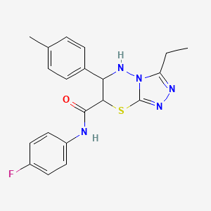 molecular formula C20H20FN5OS B11395425 3-ethyl-N-(4-fluorophenyl)-6-(4-methylphenyl)-6,7-dihydro-5H-[1,2,4]triazolo[3,4-b][1,3,4]thiadiazine-7-carboxamide 