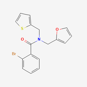 2-bromo-N-(furan-2-ylmethyl)-N-(thiophen-2-ylmethyl)benzamide