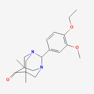 molecular formula C19H26N2O3 B11395447 2-(4-Ethoxy-3-methoxyphenyl)-5,7-dimethyl-1,3-diazatricyclo[3.3.1.1~3,7~]decan-6-one 