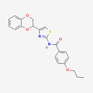 N-[4-(2,3-dihydro-1,4-benzodioxin-2-yl)-1,3-thiazol-2-yl]-4-propoxybenzamide