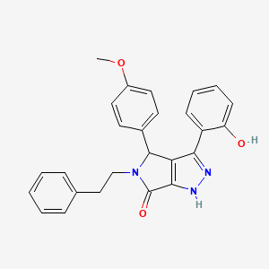 molecular formula C26H23N3O3 B11395453 3-(2-hydroxyphenyl)-4-(4-methoxyphenyl)-5-(2-phenylethyl)-4,5-dihydropyrrolo[3,4-c]pyrazol-6(2H)-one 