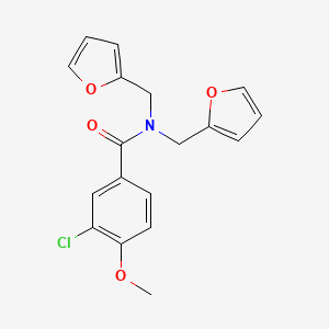 3-chloro-N,N-bis(furan-2-ylmethyl)-4-methoxybenzamide