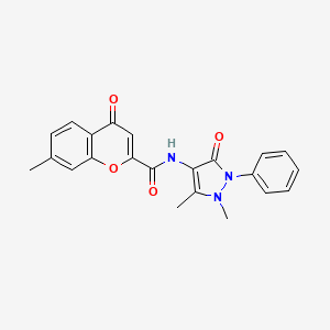 N-(1,5-dimethyl-3-oxo-2-phenyl-2,3-dihydro-1H-pyrazol-4-yl)-7-methyl-4-oxo-4H-chromene-2-carboxamide