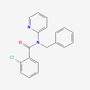 molecular formula C19H15ClN2O B11395505 N-benzyl-2-chloro-N-(pyridin-2-yl)benzamide 