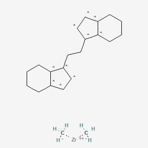 molecular formula C22H30Zr 10* B1139551 Zirconium,[(7aS,7'aS)-1,2-ethanediylbis[(1,2,3,3a,7a-h)-4,5,6,7-tetrahydro-1H-inden-1-ylidene]]dimethyl-(9CI) CAS No. 110173-61-0