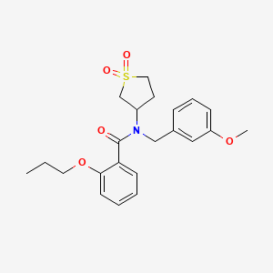 molecular formula C22H27NO5S B11395524 N-(1,1-dioxidotetrahydrothiophen-3-yl)-N-(3-methoxybenzyl)-2-propoxybenzamide 