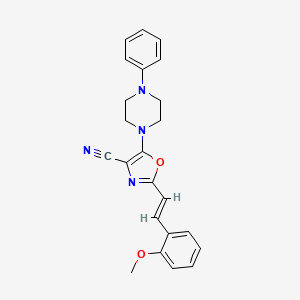 2-[(E)-2-(2-methoxyphenyl)ethenyl]-5-(4-phenylpiperazin-1-yl)-1,3-oxazole-4-carbonitrile