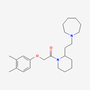 molecular formula C23H36N2O2 B11395534 1-{2-[2-(Azepan-1-yl)ethyl]piperidin-1-yl}-2-(3,4-dimethylphenoxy)ethanone 