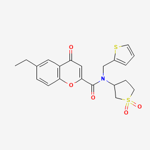 N-(1,1-dioxidotetrahydrothiophen-3-yl)-6-ethyl-4-oxo-N-(thiophen-2-ylmethyl)-4H-chromene-2-carboxamide