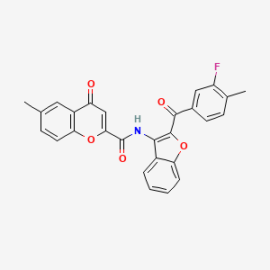 N-[2-(3-fluoro-4-methylbenzoyl)-1-benzofuran-3-yl]-6-methyl-4-oxo-4H-chromene-2-carboxamide