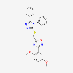 3-(2,5-dimethoxyphenyl)-5-{[(4,5-diphenyl-4H-1,2,4-triazol-3-yl)sulfanyl]methyl}-1,2,4-oxadiazole