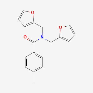 N,N-bis(furan-2-ylmethyl)-4-methylbenzamide