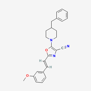 5-(4-benzylpiperidin-1-yl)-2-[(E)-2-(3-methoxyphenyl)ethenyl]-1,3-oxazole-4-carbonitrile