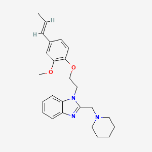 molecular formula C25H31N3O2 B11395607 1-(2-{2-methoxy-4-[(1E)-prop-1-en-1-yl]phenoxy}ethyl)-2-(piperidin-1-ylmethyl)-1H-benzimidazole 