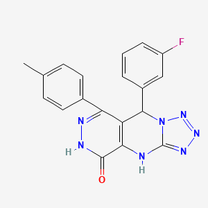 8-(3-fluorophenyl)-10-(4-methylphenyl)-2,4,5,6,7,11,12-heptazatricyclo[7.4.0.03,7]trideca-1(9),3,5,10-tetraen-13-one