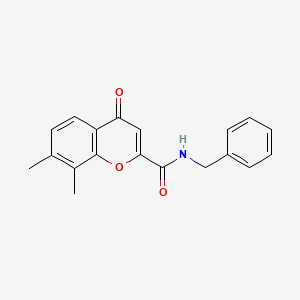 molecular formula C19H17NO3 B11395635 N-benzyl-7,8-dimethyl-4-oxo-4H-chromene-2-carboxamide 