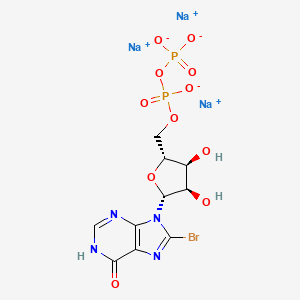 molecular formula C10H11BrN4Na2O11P2 B1139564 Trisodium;[[(2R,3S,4R,5R)-5-(8-bromo-6-oxo-1H-purin-9-yl)-3,4-dihydroxyoxolan-2-yl]methoxy-oxidophosphoryl] phosphate CAS No. 102185-44-4