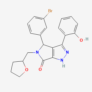 molecular formula C22H20BrN3O3 B11395662 4-(3-bromophenyl)-3-(2-hydroxyphenyl)-5-(tetrahydrofuran-2-ylmethyl)-4,5-dihydropyrrolo[3,4-c]pyrazol-6(1H)-one 