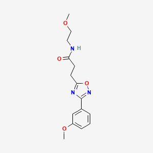 molecular formula C15H19N3O4 B11395709 N-(2-methoxyethyl)-3-[3-(3-methoxyphenyl)-1,2,4-oxadiazol-5-yl]propanamide 