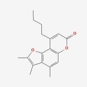 molecular formula C18H20O3 B11395721 9-butyl-2,3,4-trimethyl-7H-furo[2,3-f]chromen-7-one 