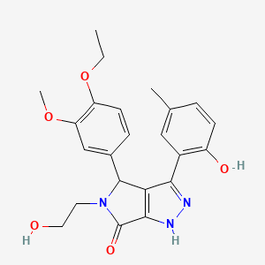 molecular formula C23H25N3O5 B11395725 4-(4-ethoxy-3-methoxyphenyl)-5-(2-hydroxyethyl)-3-(2-hydroxy-5-methylphenyl)-4,5-dihydropyrrolo[3,4-c]pyrazol-6(1H)-one 