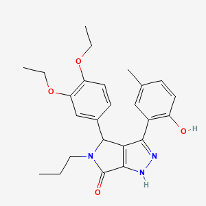 molecular formula C25H29N3O4 B11395745 4-(3,4-diethoxyphenyl)-3-(2-hydroxy-5-methylphenyl)-5-propyl-4,5-dihydropyrrolo[3,4-c]pyrazol-6(1H)-one 