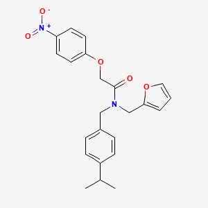 molecular formula C23H24N2O5 B11395750 N-(furan-2-ylmethyl)-2-(4-nitrophenoxy)-N-[4-(propan-2-yl)benzyl]acetamide 