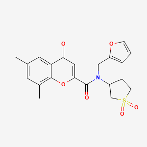 N-(1,1-dioxidotetrahydrothiophen-3-yl)-N-(furan-2-ylmethyl)-6,8-dimethyl-4-oxo-4H-chromene-2-carboxamide