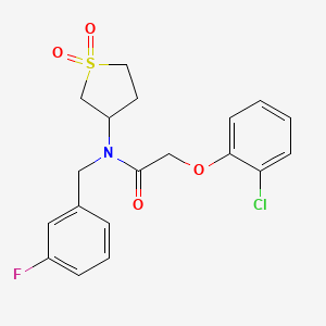 molecular formula C19H19ClFNO4S B11395781 2-(2-chlorophenoxy)-N-(1,1-dioxidotetrahydrothiophen-3-yl)-N-(3-fluorobenzyl)acetamide 