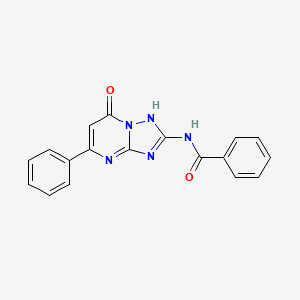 molecular formula C18H13N5O2 B11395795 N-(7-hydroxy-5-phenyl[1,2,4]triazolo[1,5-a]pyrimidin-2-yl)benzamide 