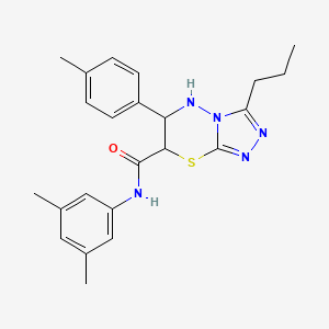 molecular formula C23H27N5OS B11395797 N-(3,5-dimethylphenyl)-6-(4-methylphenyl)-3-propyl-6,7-dihydro-5H-[1,2,4]triazolo[3,4-b][1,3,4]thiadiazine-7-carboxamide 