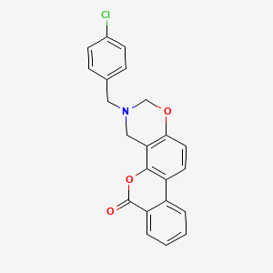 3-(4-chlorobenzyl)-3,4-dihydro-2H,6H-benzo[3,4]chromeno[8,7-e][1,3]oxazin-6-one